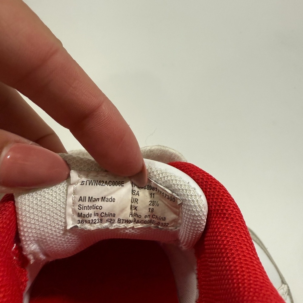 Wonder Nation Toddler White Gray Red Hook/Loop/Lace Shoes Sneakers Size 11 - Picture 9 of 10